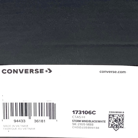 Converse Ctas High Top Shoes Storm Black Men’s Size Suede Sneakers Skate 173106C - Picture 8 of 9